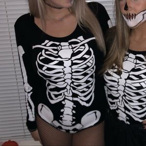 Halloween skeleton body suit
